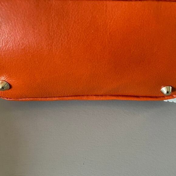 New DIVINA FIRENZE Orange Gold Crossbody Handbag Purse Quality Fine Leather - Picture 11 of 11